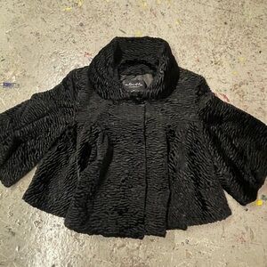 Outdoor Edition by Parkhurst Black Faux Fur Capelet Swing Coat
